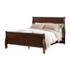 Ryla Queen Size Bed, Sleigh Panel Headboard, Dark Cherry Brown Solid Wood