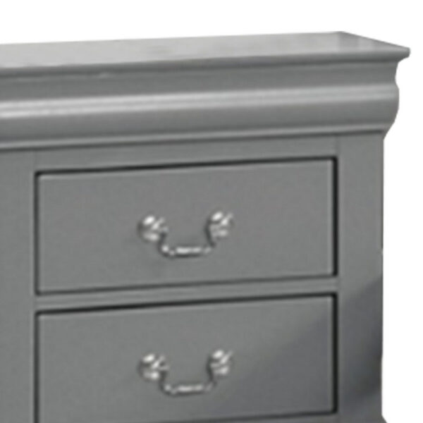 150220266991e5620d079.jpeg Ryla Nightstand, 2 Drawers, Light Gray Solid Wood, Nickel Drop Handles