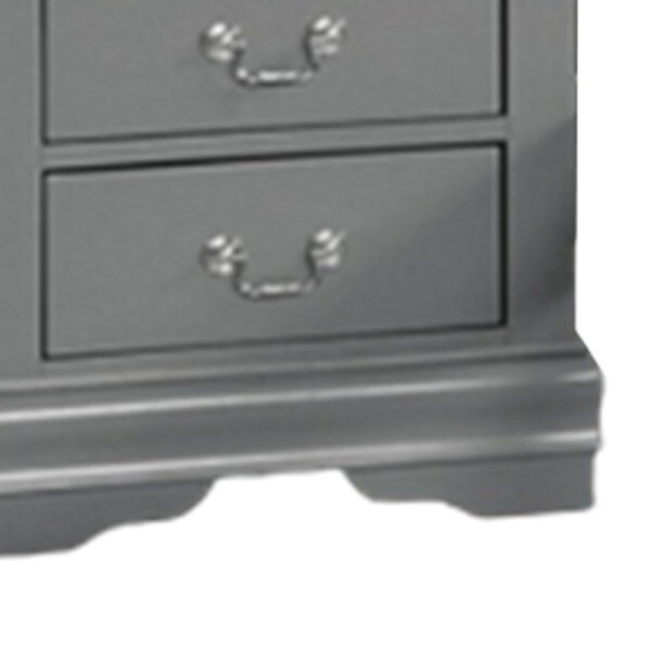 150220266991e5638c702.jpeg Ryla Nightstand, 2 Drawers, Light Gray Solid Wood, Nickel Drop Handles