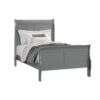 Ryla Full Size Bed, Sleigh Panel Headboard, Classic Light Gray Solid Wood