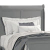 Ryla Full Size Bed, Sleigh Panel Headboard, Classic Light Gray Solid Wood