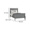 Ryla Full Size Bed, Sleigh Panel Headboard, Classic Light Gray Solid Wood