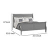 Ryla Twin Size Bed, Sleigh Panel Headboard, Classic Light Gray Solid Wood