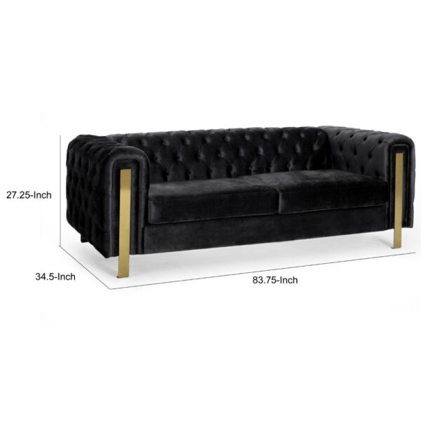 150220266991e5918f0a5.jpeg Nua Sofa, Chesterfield Tufted Black Velvet, 84 Inch, Modern Gold Legs