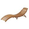 Hanie Foldable Chaise Lounger, Outdoor, Open Slatted in Brown Acacia Wood
