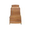 Hanie Foldable Chaise Lounger, Outdoor, Open Slatted in Brown Acacia Wood