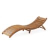 Hanie Foldable Chaise Lounger, Outdoor, Open Slatted in Brown Acacia Wood