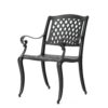 Cay Outdoor Dining Chair Set of 2, Mesh Style Back, Black Cast Aluminium