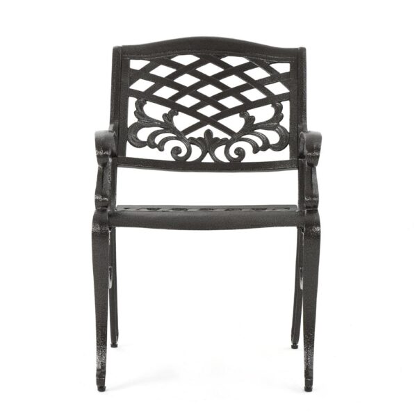 Toni Outdoor Armchair Set of 2, Cabriole, Scrolled Lattice Bronze Aluminium