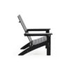 Foldable Outdoor Adirondack Chair, Rustic Black Steel and Acacia Wood