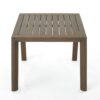 Liah Outdoor Patio Table Set, 2 Chair, Brown Acacia Wood, Gray Polyester