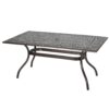 Toni Outdoor Table, 67 Inch Rectangular Top, Lattice Bronze Aluminium