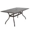Toni Outdoor Table, 67 Inch Rectangular Top, Lattice Bronze Aluminium