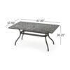 Toni Outdoor Table, 67 Inch Rectangular Top, Lattice Bronze Aluminium
