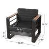 Accent Club Chair, Slat Panel Design, Modern Open Back, Aluminum Black Wood