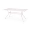 Toni Table, 67 Inch Rectangular Lattice Top, Saber Legs, White Aluminium