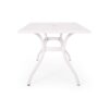 Toni Table, 67 Inch Rectangular Lattice Top, Saber Legs, White Aluminium