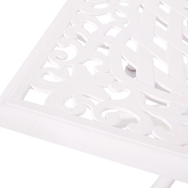 Toni Table, 67 Inch Rectangular Lattice Top, Saber Legs, White Aluminium