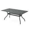 Cay Outdoor Dining Table, 67 Inch Rectangular, Lattice Black Aluminium
