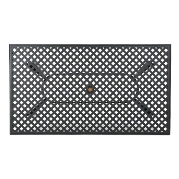 Cay Outdoor Dining Table, 67 Inch Rectangular, Lattice Black Aluminium