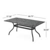 Cay Outdoor Dining Table, 67 Inch Rectangular, Lattice Black Aluminium