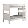 Twin/Twin Bunk Bed with Ladder, Brazilian Pine, Solid Wood, White