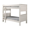 Twin/Twin Bunk Bed with Ladder, Brazilian Pine, Solid Wood, White