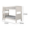 Twin/Twin Bunk Bed with Ladder, Brazilian Pine, Solid Wood, White