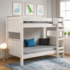 Twin/Twin Bunk Bed with Ladder, Brazilian Pine, Solid Wood, White
