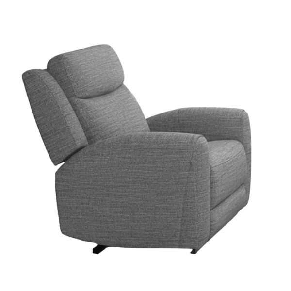 Cory Manual Recliner Chair, Contour Armrests, Solid Wood, Gray Polyester