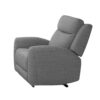 Cory Manual Recliner Chair, Contour Armrests, Solid Wood, Gray Polyester