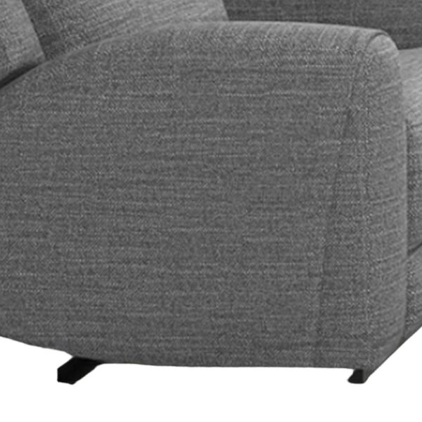 Cory Manual Recliner Chair, Contour Armrests, Solid Wood, Gray Polyester