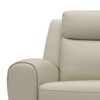 Cobe Manual Recliner Loveseat, 41 Inch, Center Console, Grain Beige Leather