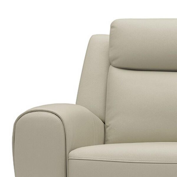 Cobe Manual Recliner Loveseat, 41 Inch, Center Console, Grain Beige Leather