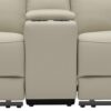 Cobe Manual Recliner Loveseat, 41 Inch, Center Console, Grain Beige Leather
