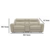 Cobe Manual Recliner Loveseat, 41 Inch, Center Console, Grain Beige Leather