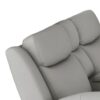 Cobe Manual Recliner Loveseat, 41 Inch, Center Console, Grain Gray Leather