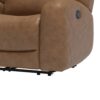 Leos Manual Recliner Chair, Contour Armrest, Wood Frame, Brown Leather