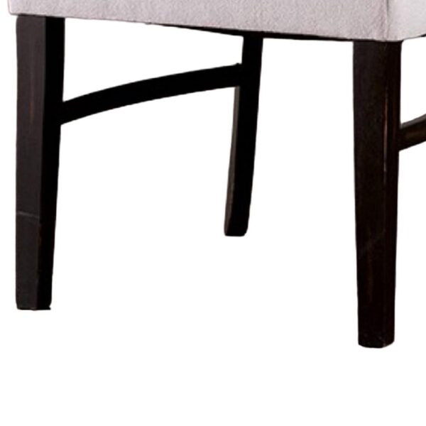 Luke Dining Armchair Set of 2 with Wingbacks, Padded, Black Wood, Beige