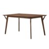 Skie Dining Table, 59 Inch Rectangular Top, Angled Legs, Brown Solid Wood