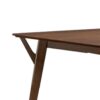 Skie Dining Table, 59 Inch Rectangular Top, Angled Legs, Brown Solid Wood