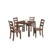 150220266991e729ee47a.jpeg Lasie 5 Piece Dining Table Set, 4 Chairs, Slatted Backs, Brown Solid Wood