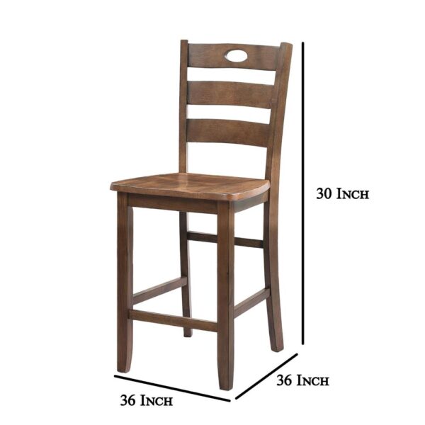 150220266991e7307df02.jpeg Lasie 5 Piece Dining Table Set, 4 Chairs, Slatted Backs, Brown Solid Wood