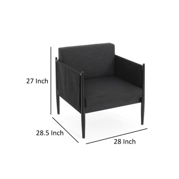 150220266991e7476dd09.jpeg Jackie Outdoor Club Accent Chair, Black, Dark Gray Cushions, Aluminium