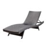Mach Chaise Lounger, Dark Brown Rattan Wicker Frame, Outdoor, 79 Inch