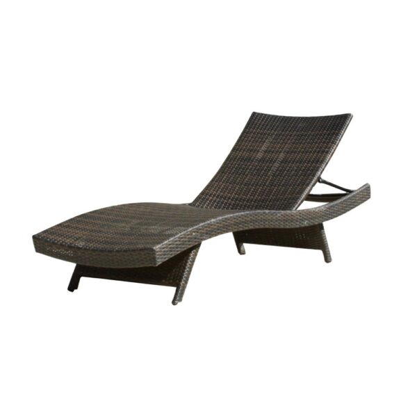 Mach Chaise Lounger, Dark Brown Rattan Wicker Frame, Outdoor, 79 Inch