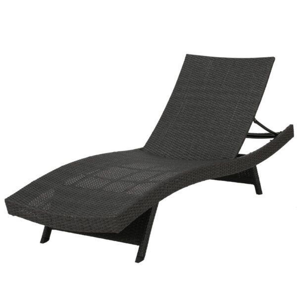 Mach Chaise Lounger, Dark Gray Rattan Wicker Frame, Outdoor, 79 Inch