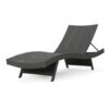 Mach Chaise Lounger, Dark Gray Rattan Wicker Frame, Outdoor, 79 Inch