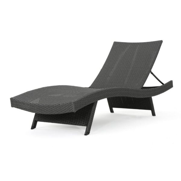 Mach Chaise Lounger, Dark Gray Rattan Wicker Frame, Outdoor, 79 Inch
