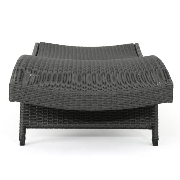 Mach Chaise Lounger, Dark Gray Rattan Wicker Frame, Outdoor, 79 Inch
